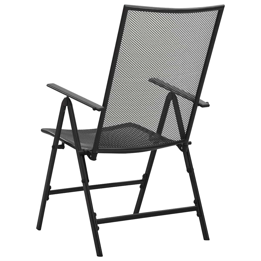 Folding Mesh Chairs 4 pcs Steel Anthracite