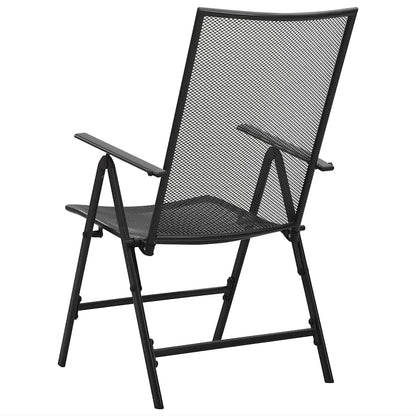 Folding Mesh Chairs 4 pcs Steel Anthracite