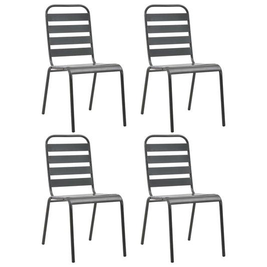 Outdoor Chair | Set of 4 | Dark Grey | E-coated Steel | Standard