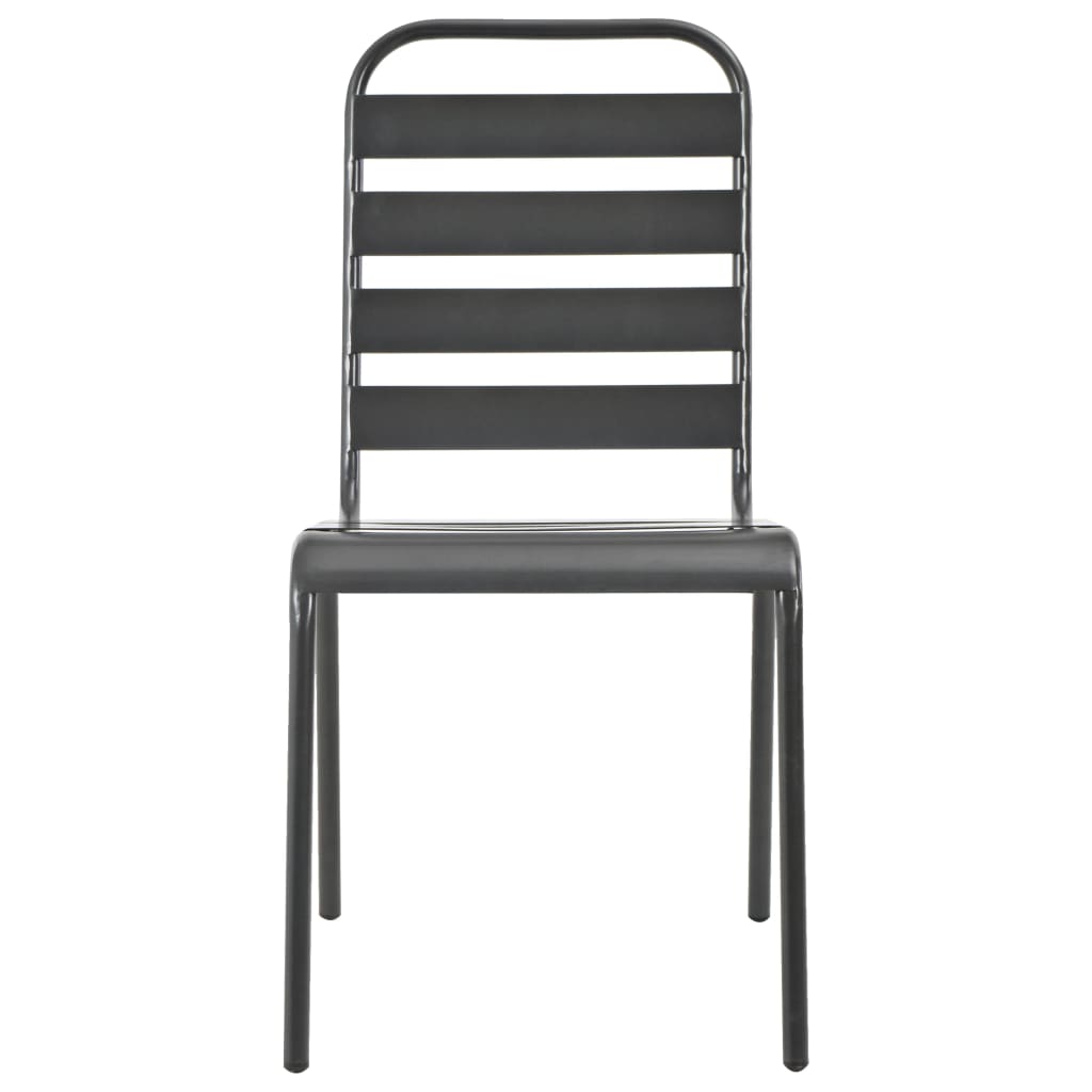Outdoor Chair | Set of 4 | Dark Grey | E-coated Steel | Standard