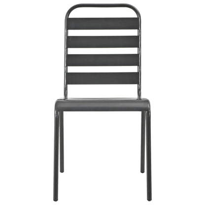 Outdoor Chair | Set of 4 | Dark Grey | E-coated Steel | Standard