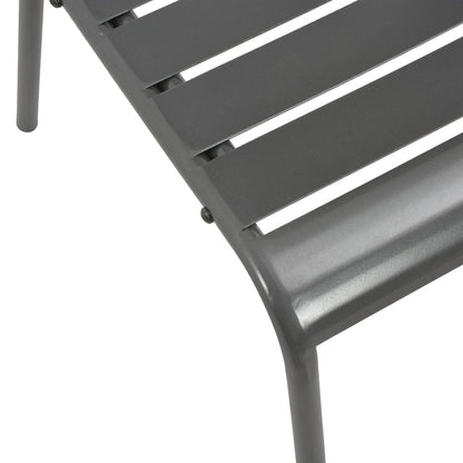Outdoor Chair | Set of 4 | Dark Grey | E-coated Steel | Standard
