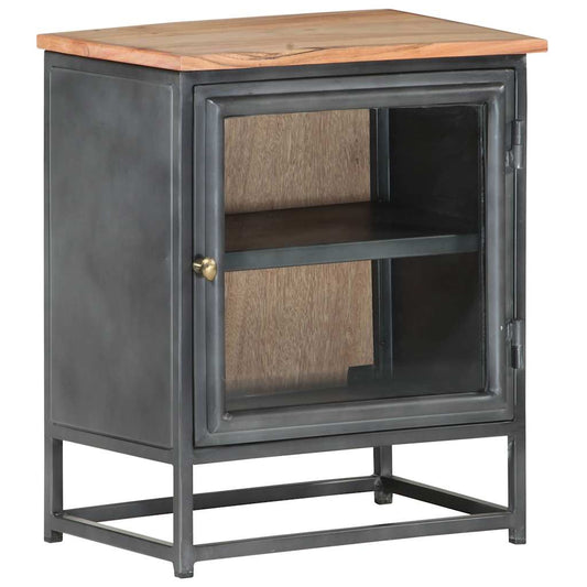 323501 vidaXL Bedside Cabinet Grey 40x30x50 cm Solid Acacia Wood