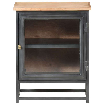 323501 vidaXL Bedside Cabinet Grey 40x30x50 cm Solid Acacia Wood