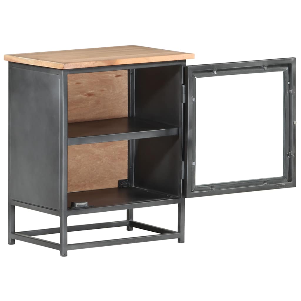 323501 vidaXL Bedside Cabinet Grey 40x30x50 cm Solid Acacia Wood