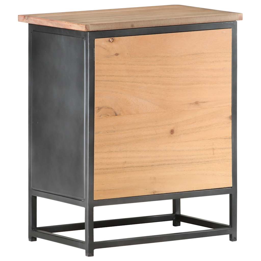 323501 vidaXL Bedside Cabinet Grey 40x30x50 cm Solid Acacia Wood