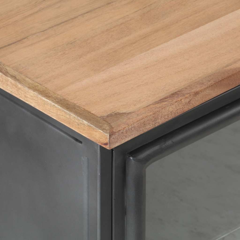 323501 vidaXL Bedside Cabinet Grey 40x30x50 cm Solid Acacia Wood