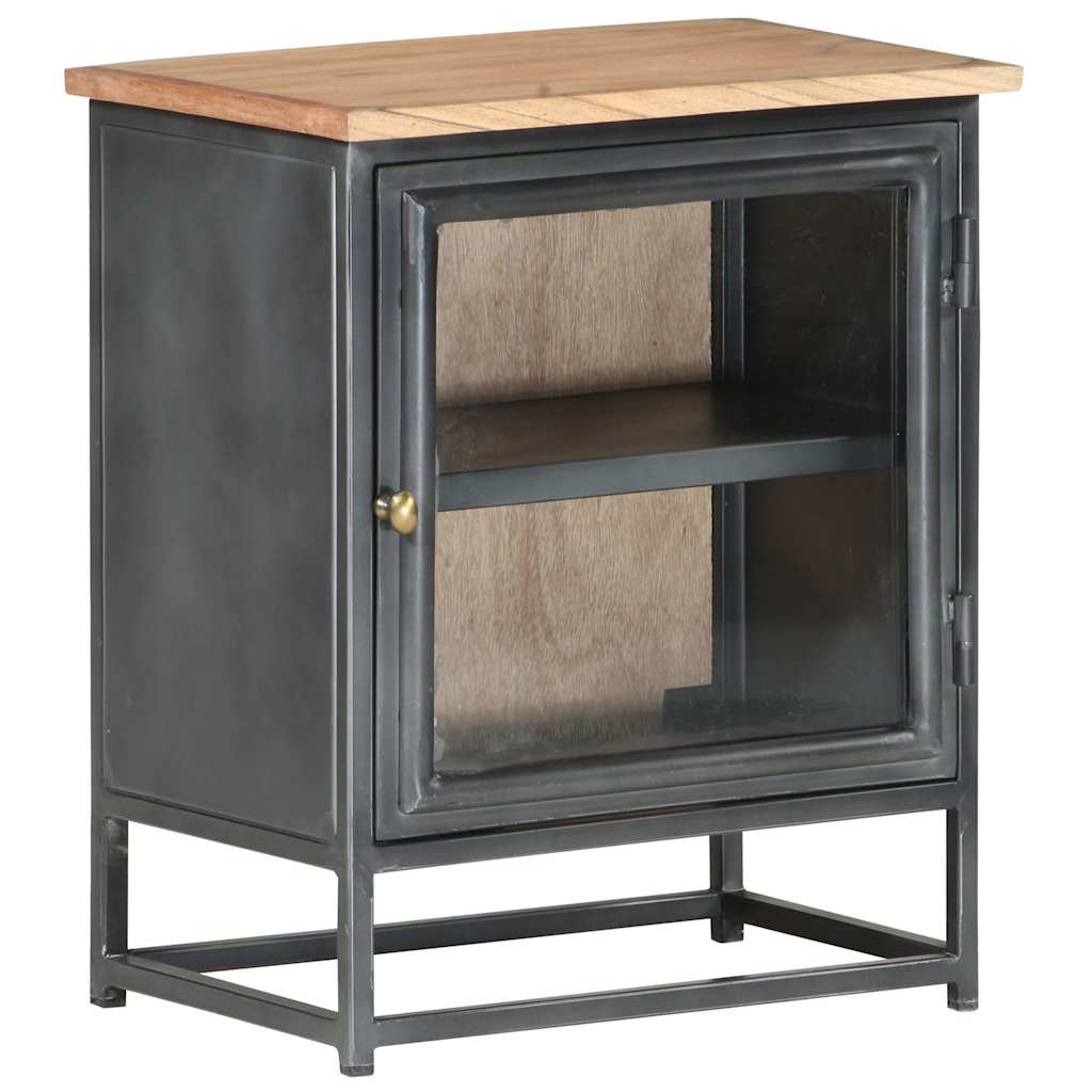 323501 vidaXL Bedside Cabinet Grey 40x30x50 cm Solid Acacia Wood