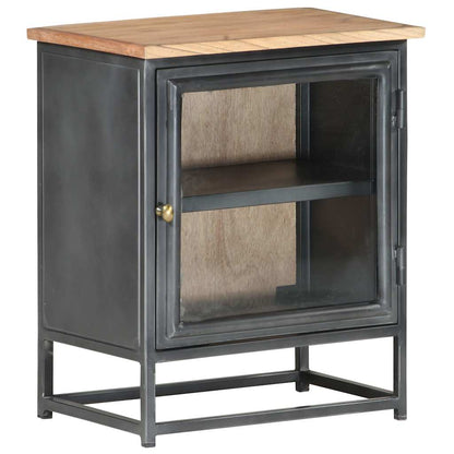 323501 vidaXL Bedside Cabinet Grey 40x30x50 cm Solid Acacia Wood