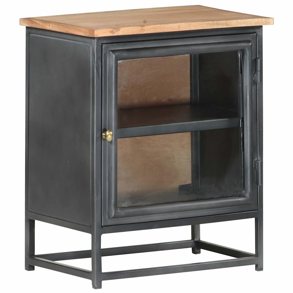 323501 vidaXL Bedside Cabinet Grey 40x30x50 cm Solid Acacia Wood