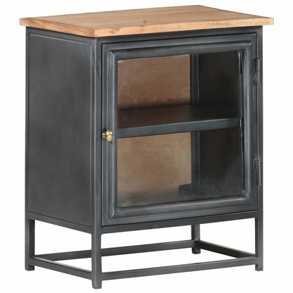 323501 vidaXL Bedside Cabinet Grey 40x30x50 cm Solid Acacia Wood