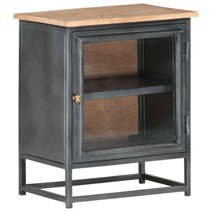 323501 vidaXL Bedside Cabinet Grey 40x30x50 cm Solid Acacia Wood