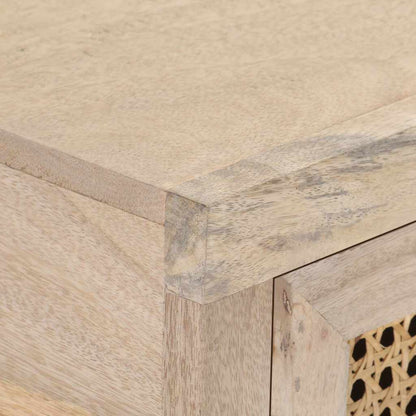 323512 vidaXL Console Table 100x35x76 cm Solid Mango Wood and Natural Cane