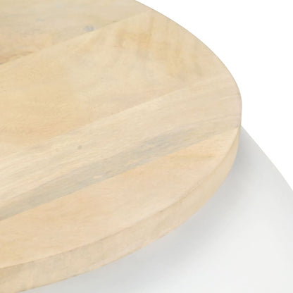 Coffee Table White 68x68x30 cm Solid Mango Wood