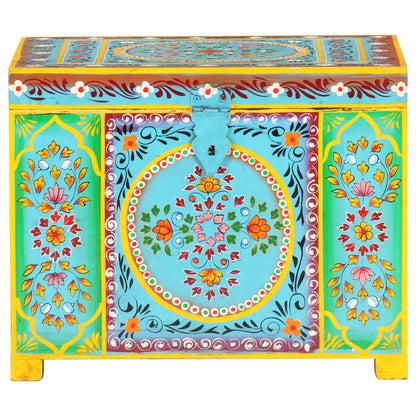 Hand Painted Storage Box 50x40x40 cm Solid Mango Wood