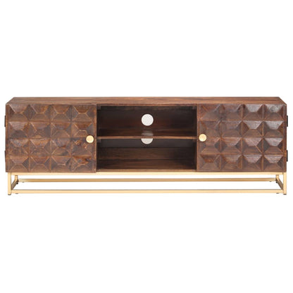 TV Cabinet 124x29x45 cm Solid Mango Wood