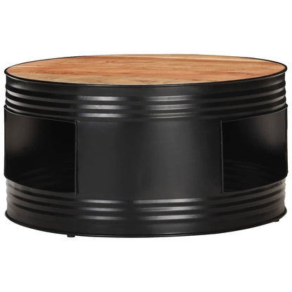 321933 vidaXL Coffee Table Black 68x68x36 cm Solid Acacia Wood