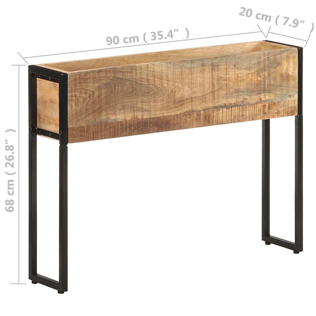 321938 vidaXL Planter 90x20x68 cm Rough Mango Wood