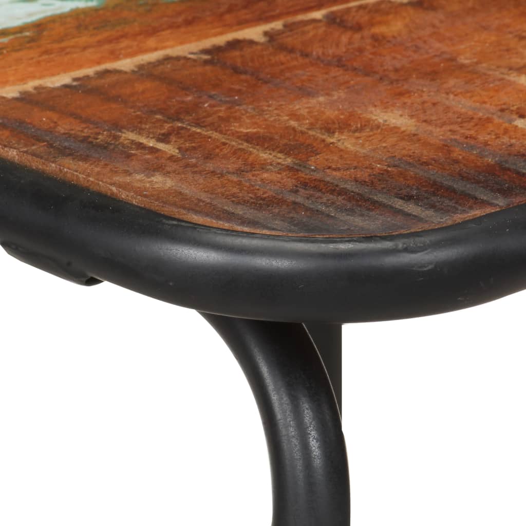 Bar Chairs 4 pcs Solid Reclaimed Wood showcasing the unique grain and colour variations of each handmade stool.