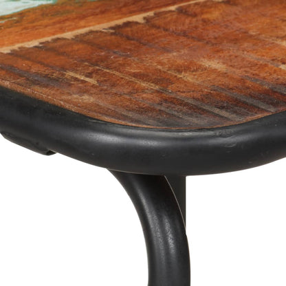 Bar Chairs 4 pcs Solid Reclaimed Wood showcasing the unique grain and colour variations of each handmade stool.