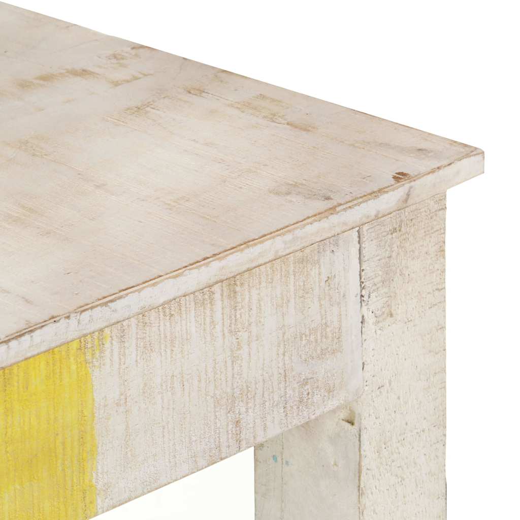 323556 vidaXL Console Table White 115x35x77 cm Rough Mango Wood