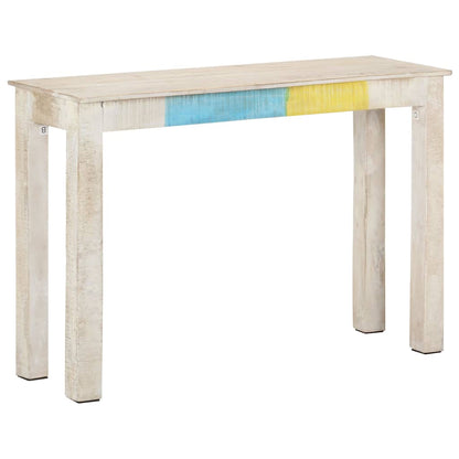 323556 vidaXL Console Table White 115x35x77 cm Rough Mango Wood