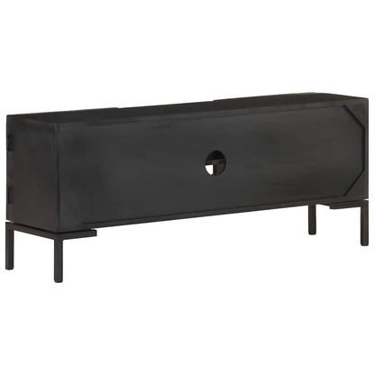 323577 vidaXL TV Cabinet Black 115x30x46 cm Solid Mango Wood