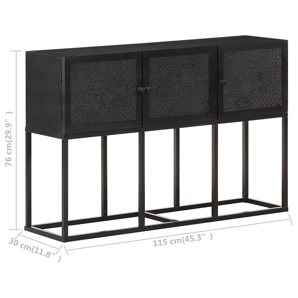 323579 vidaXL Sideboard 115x30x76 cm Solid Mango Wood