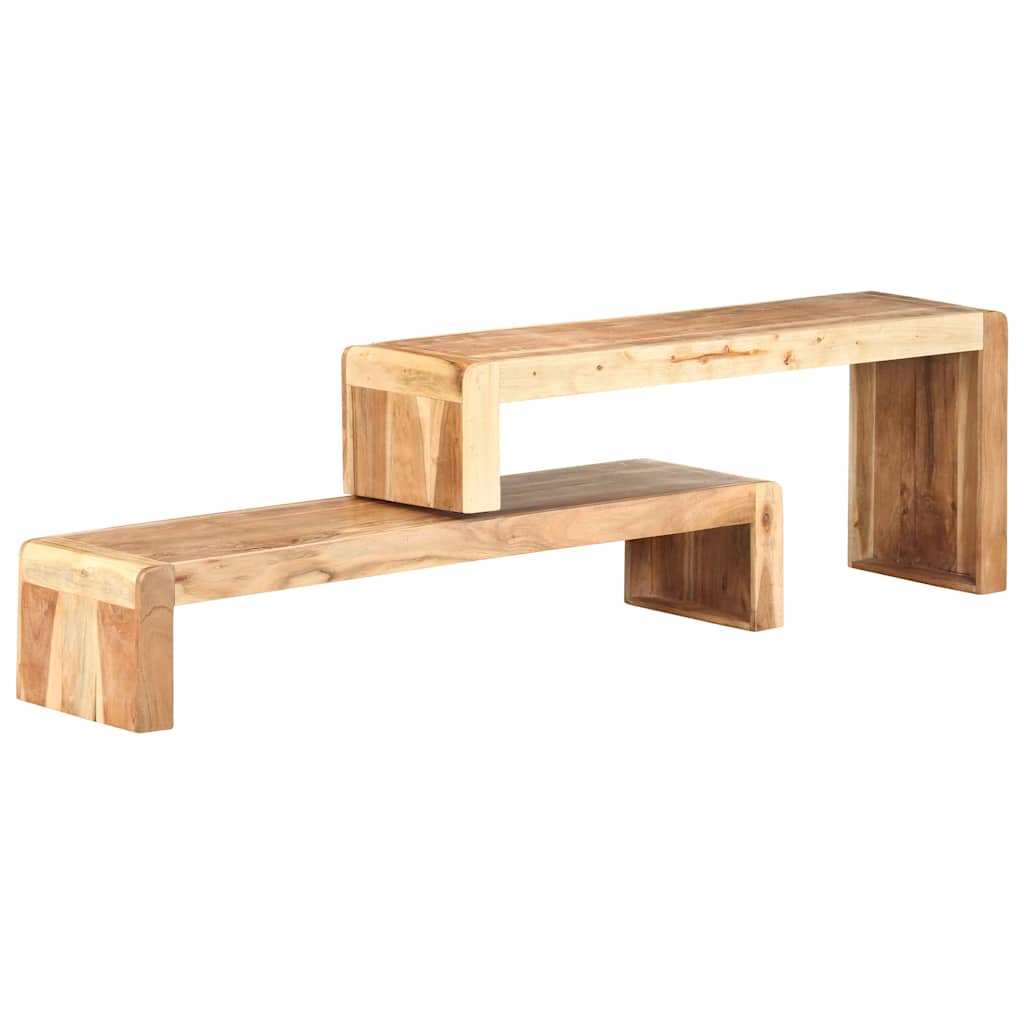 323589 vidaXL 2 Piece TV Cabinet Solid Acacia Wood