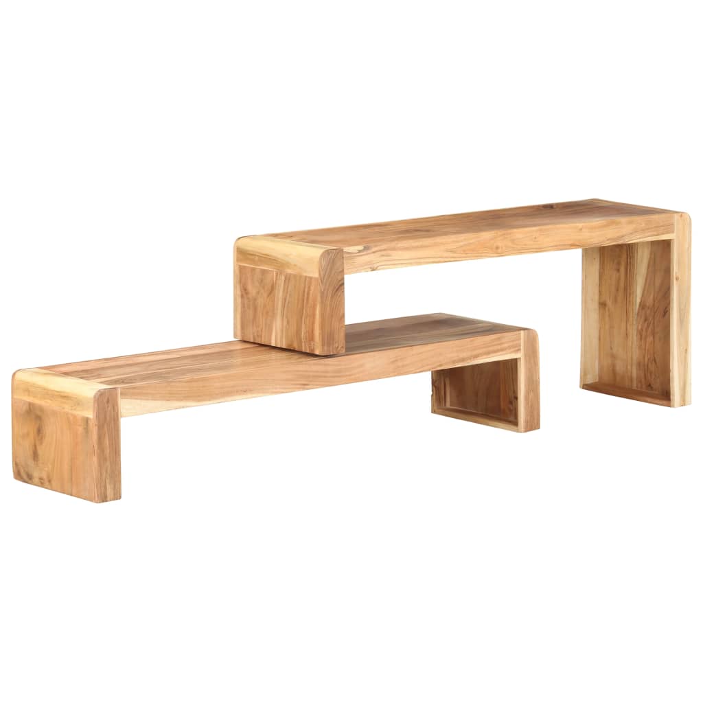 323589 vidaXL 2 Piece TV Cabinet Solid Acacia Wood