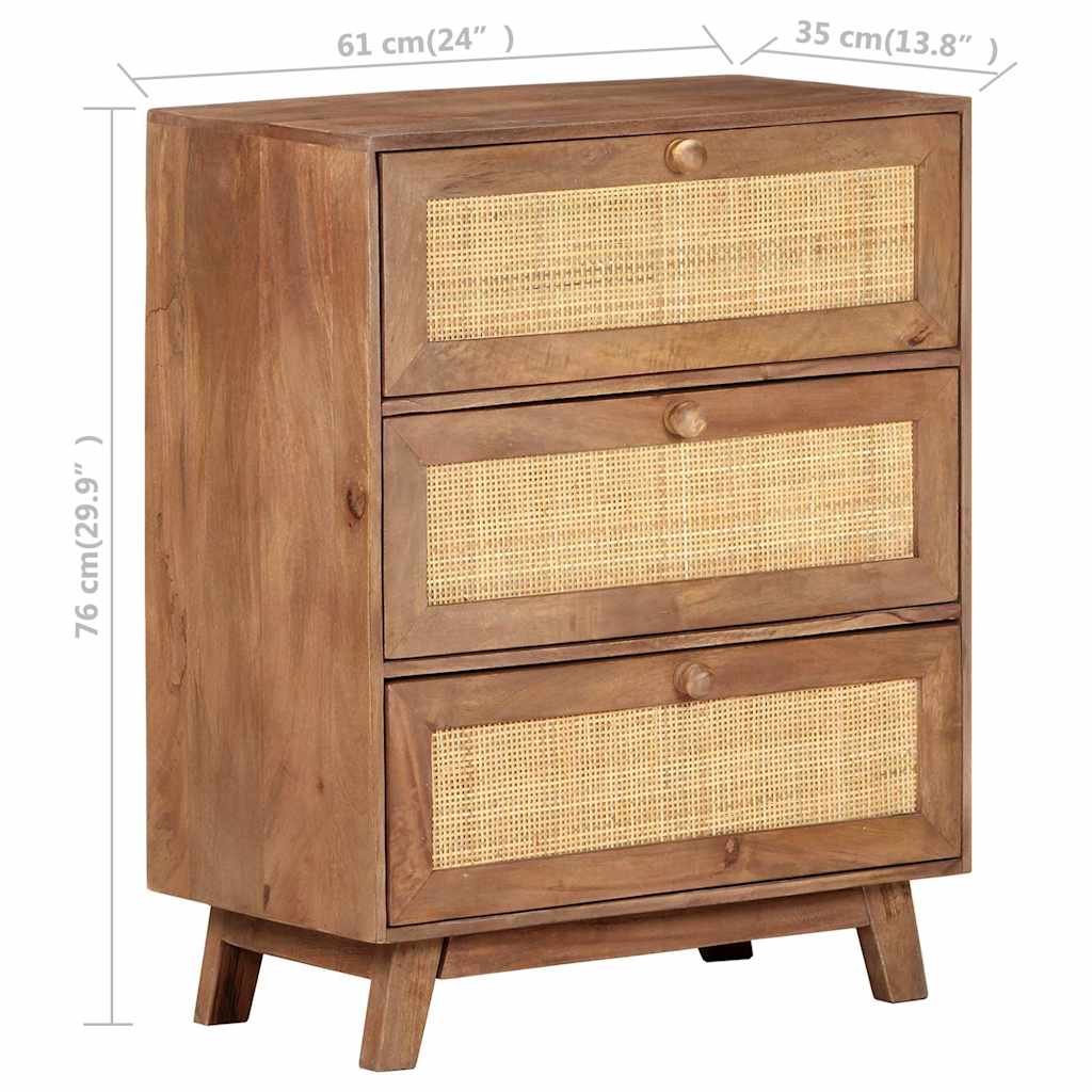 323595 vidaXL Sideboard 61x35x76 cm Solid Mango Wood