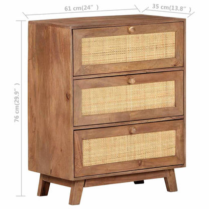 323595 vidaXL Sideboard 61x35x76 cm Solid Mango Wood