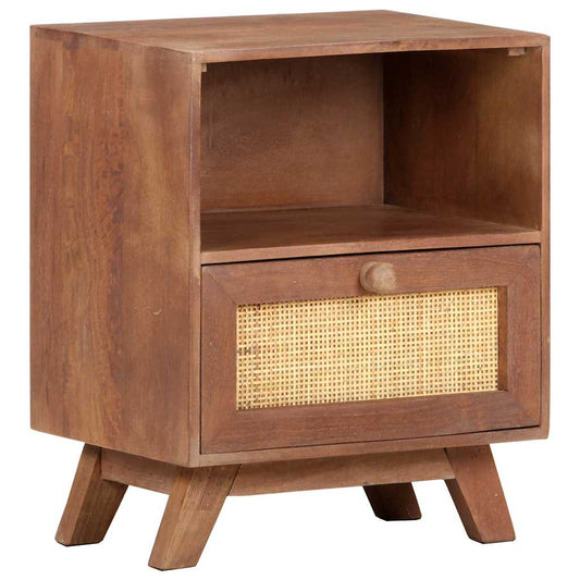 323597 vidaXL Bedside Cabinet 40x30x50 cm Solid Mango Wood