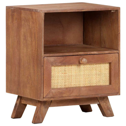 323597 vidaXL Bedside Cabinet 40x30x50 cm Solid Mango Wood