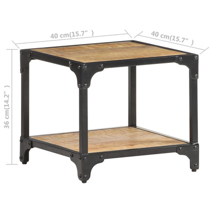 Coffee Table 40x40x36 cm Solid Rough Mango Wood