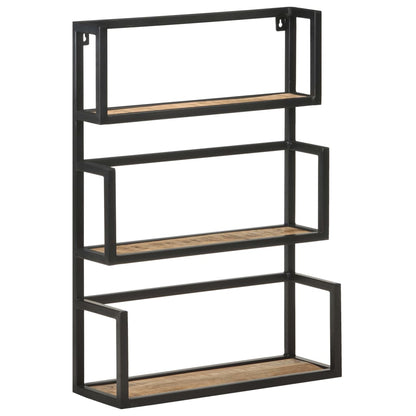Wall Shelf 60x20x85 cm Rough Mango Wood