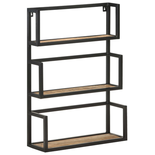 321074 vidaXL Wall Shelf 60x20x85 cm Rough Mango Wood