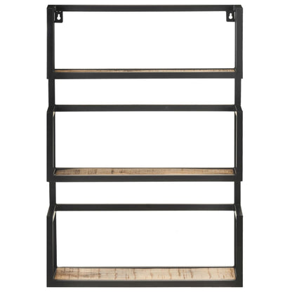 Wall Shelf 60x20x85 cm Rough Mango Wood