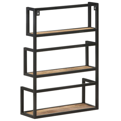 Wall Shelf 60x20x85 cm Rough Mango Wood