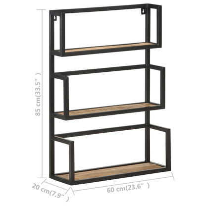 Wall Shelf 60x20x85 cm Rough Mango Wood