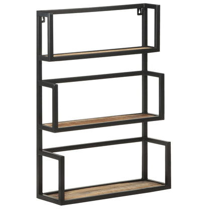 Wall Shelf 60x20x85 cm Rough Mango Wood