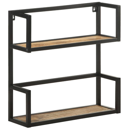 Wall Shelf 60x20x60 cm Rough Mango Wood