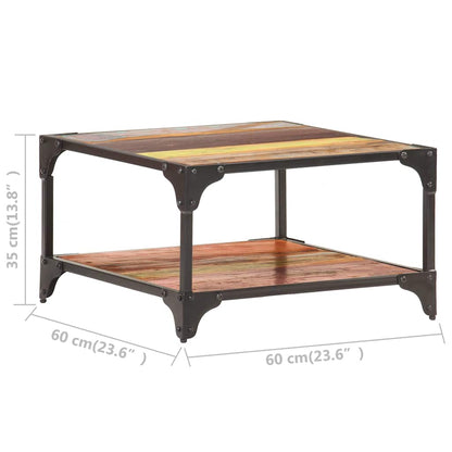 321795 vidaXL Coffee Table 60x60x35 cm Solid Reclaimed Wood
