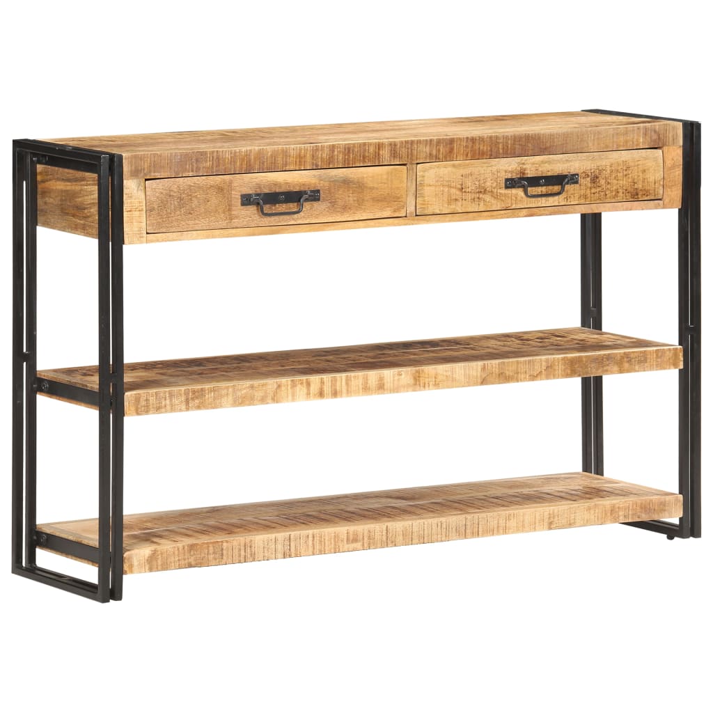 Sideboard 120x30x75 cm Solid Rough Mango Wood