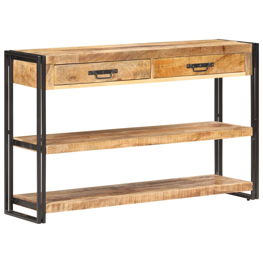 Sideboard 120x30x75 cm Solid Rough Mango Wood