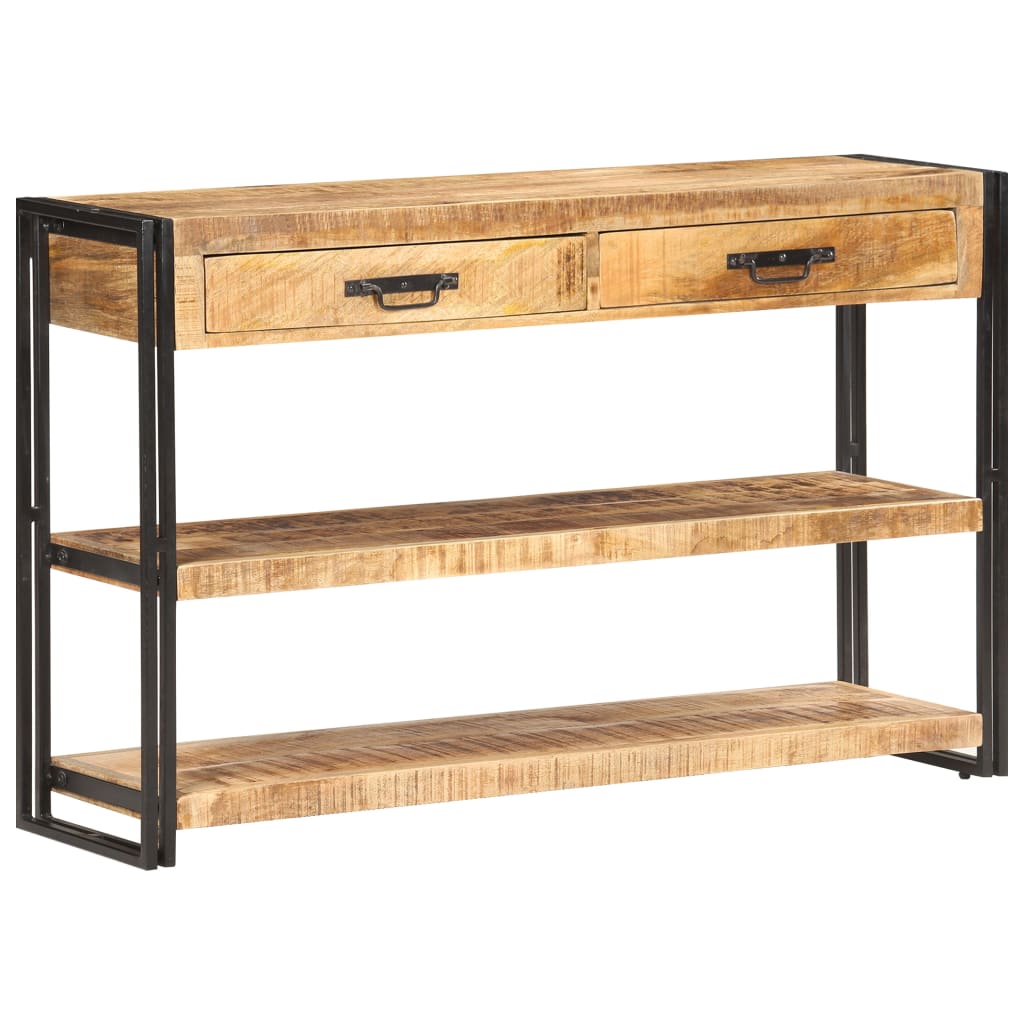 Sideboard 120x30x75 cm Solid Rough Mango Wood