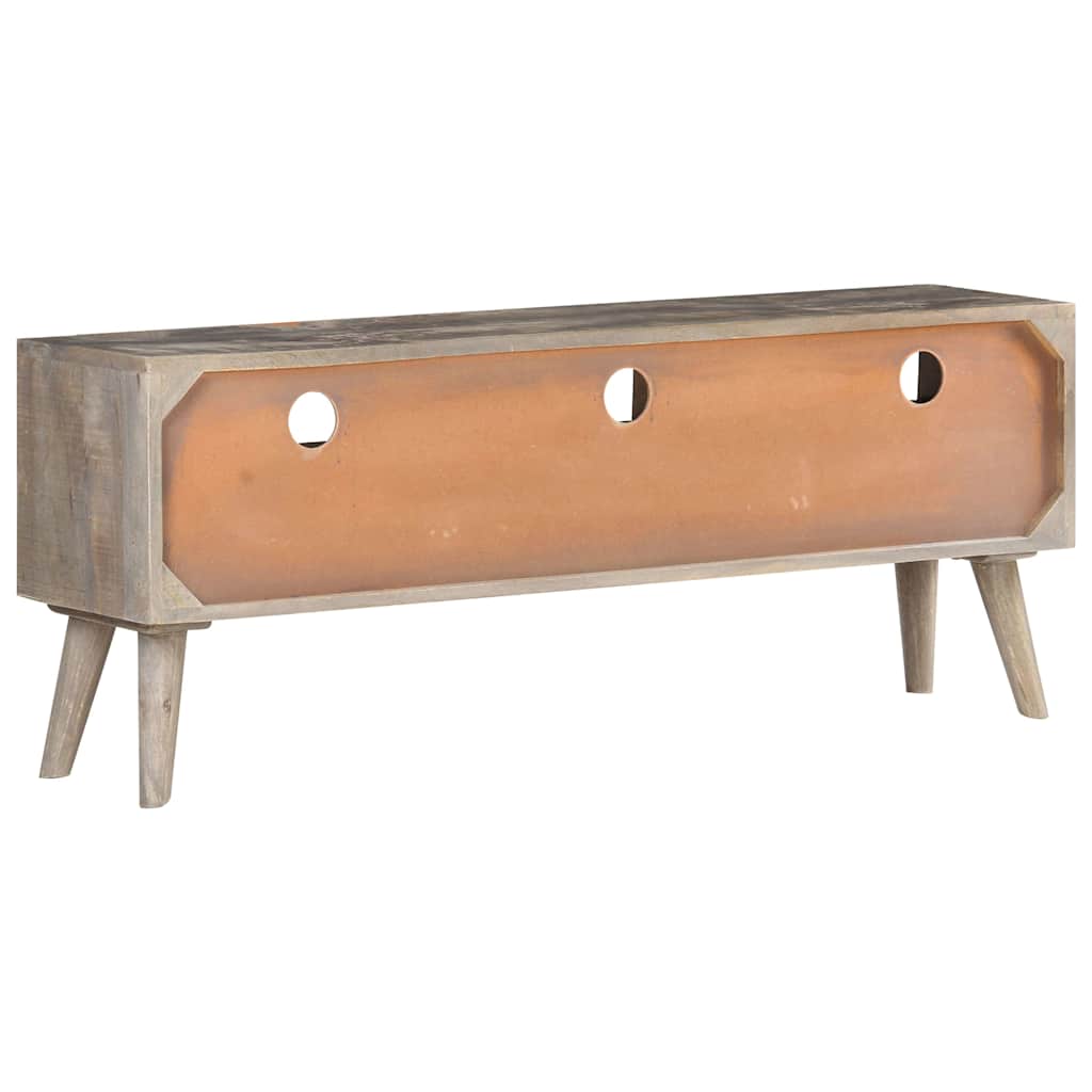 321805 vidaXL TV Cabinet Grey 130x35x51 cm Solid Rough Mango Wood