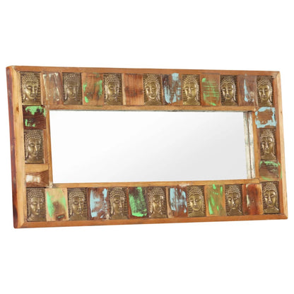 Mirror with Buddha Cladding 110x50 cm Solid Reclaimed Wood