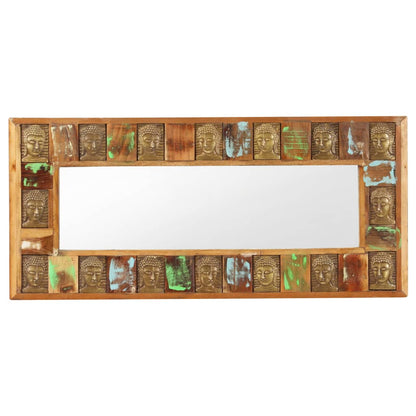 Mirror with Buddha Cladding 110x50 cm Solid Reclaimed Wood