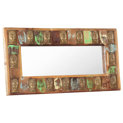 Mirror with Buddha Cladding 110x50 cm Solid Reclaimed Wood